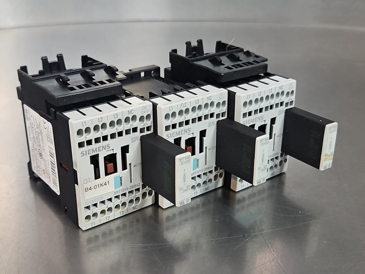 Siemens Sirius 3RT1015-2BB42 W/3RT1916-1EH00 Contactor  (LOT OF 3)       Loc4C25