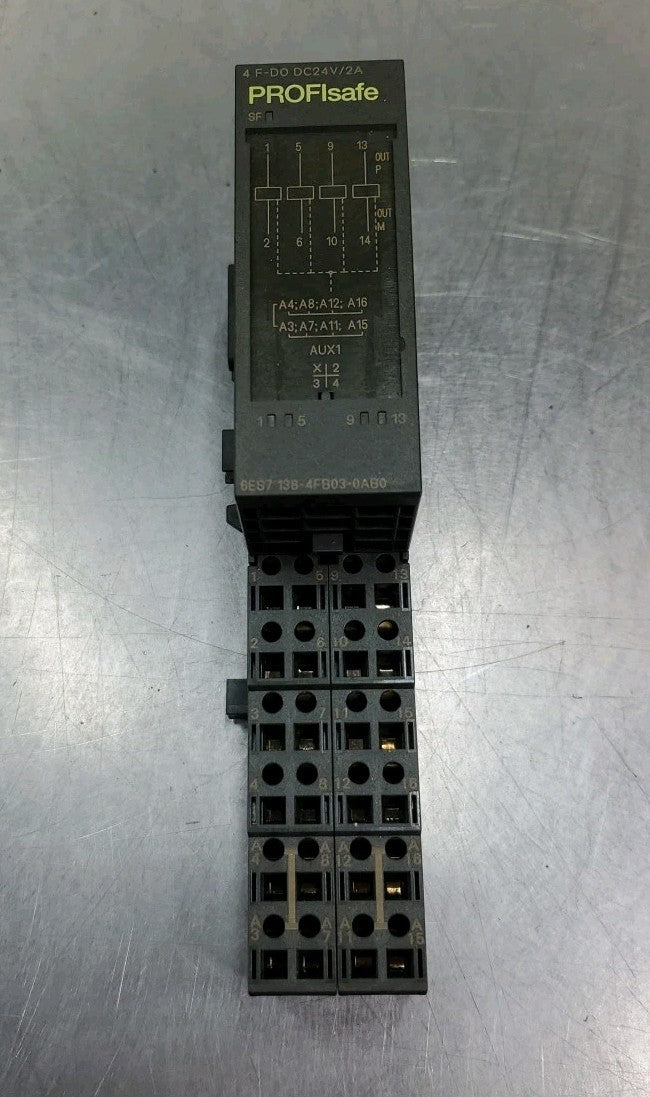 SIEMENS 6ES7138-4FB03-0AB0 SIMATIC S7 MODULE w/TM-E30C46-A1 Base.          3B-48