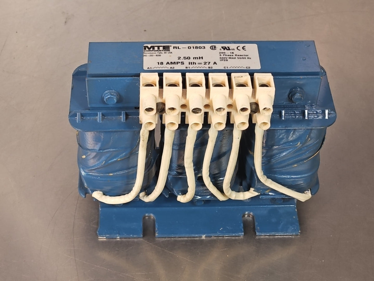 MTE RL-01803 18A 3Ph Reactor AC 600V 50\60HZ                             Loc4E56