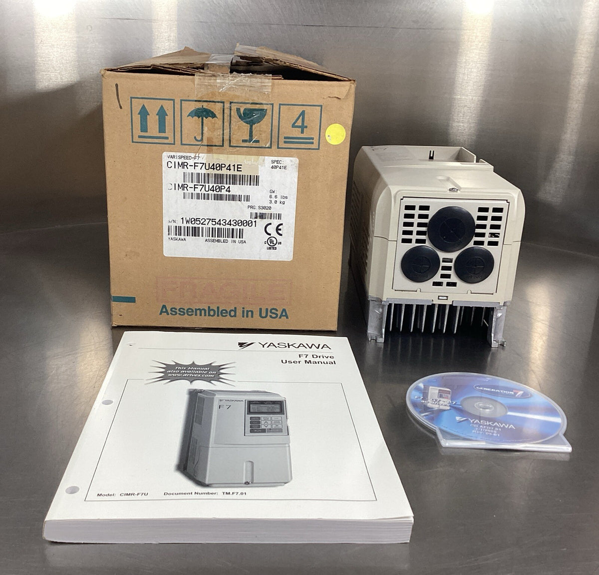 YASKAWA ELECTRIC  CIMR-F7U40P41E  Vari-Speed F7 Drive 3Ph 0-480VAC 1.8A   1B-07