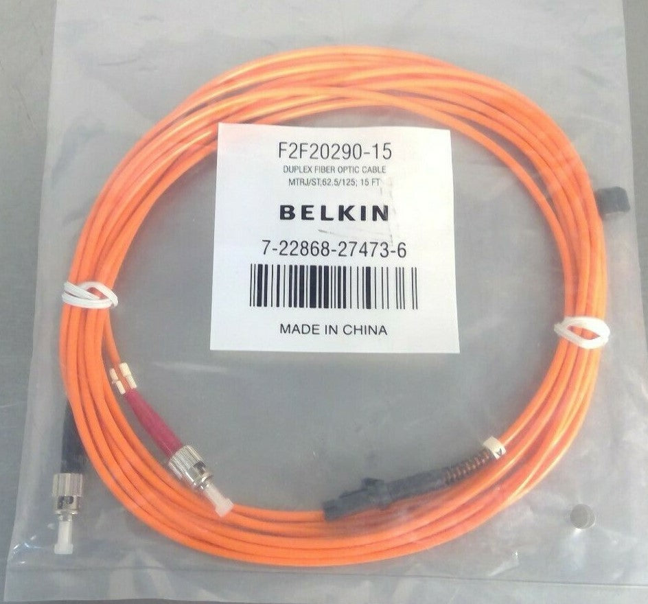 Belkin F2F20290-15 Duplex Fiber Optic Cable MTRJ/ST;62.5/125; 15M           5A-5