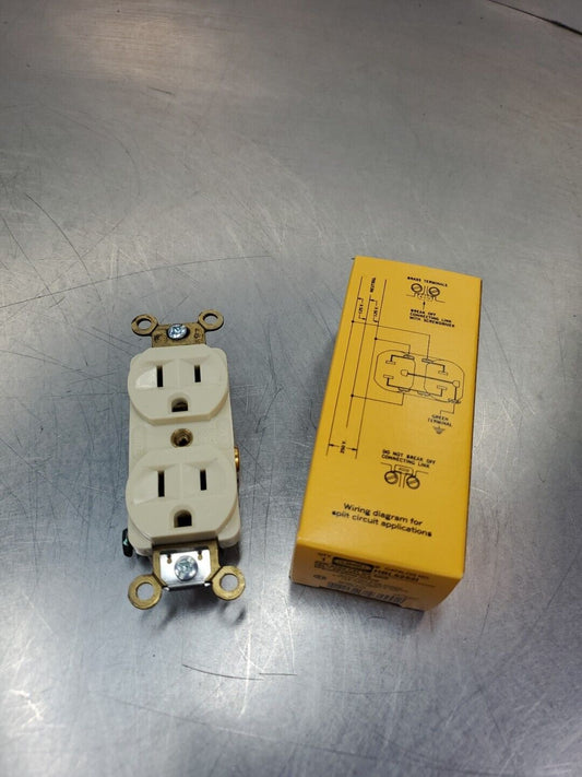 Hubbell HBL5252I HBL Receptacle Specification Grade, 125V 15A, Ivory.      4C-25