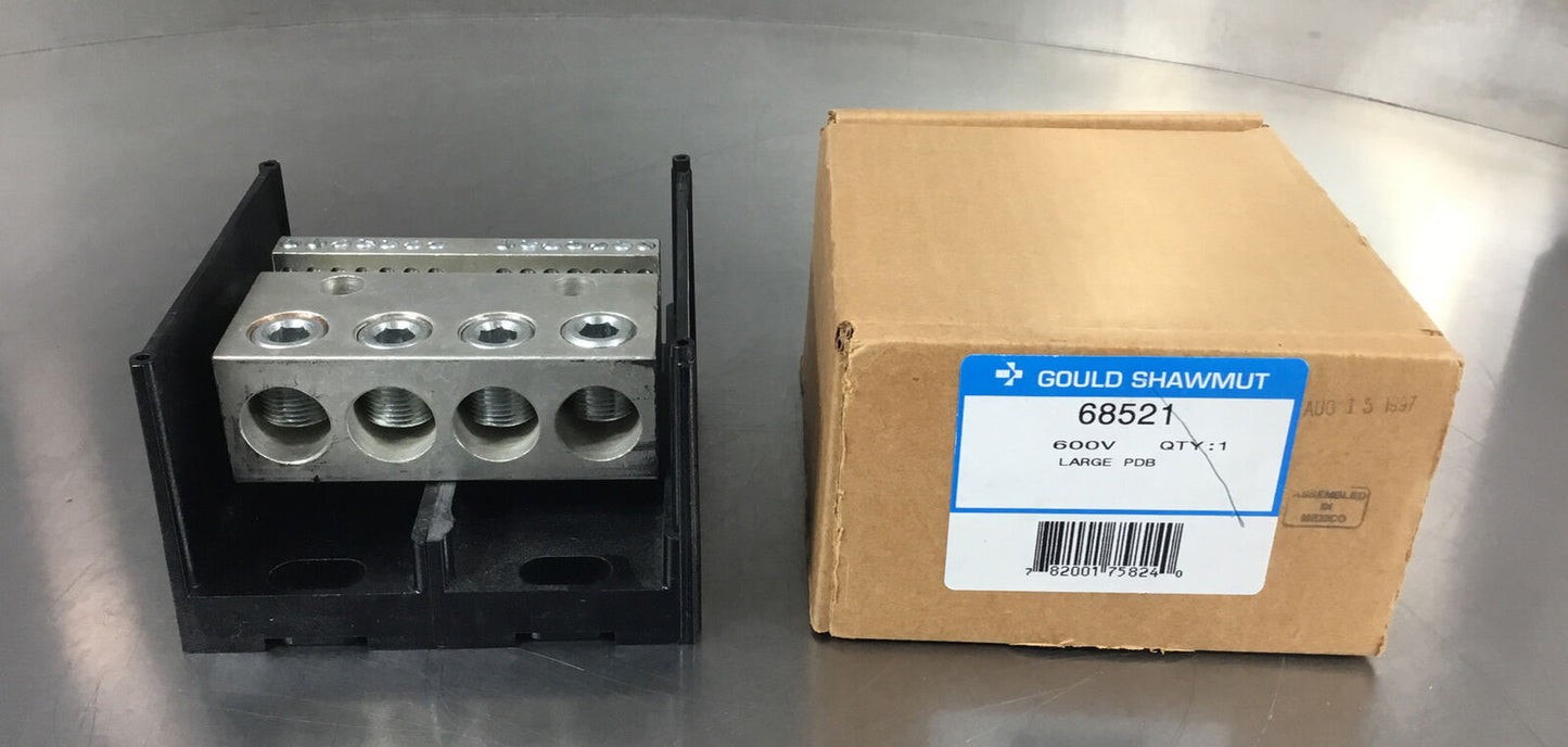 GOULD SHAWMUT  68521  POWER DISTRIBUTION BLOCK 4 POLE 600V        4D-19