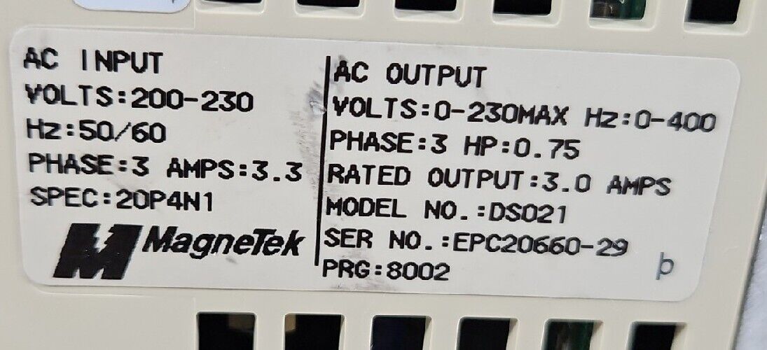 MagneTek GDP333 DS021. AC Drive 3 Phase 3.3 Amp.                        Loc 1E-4