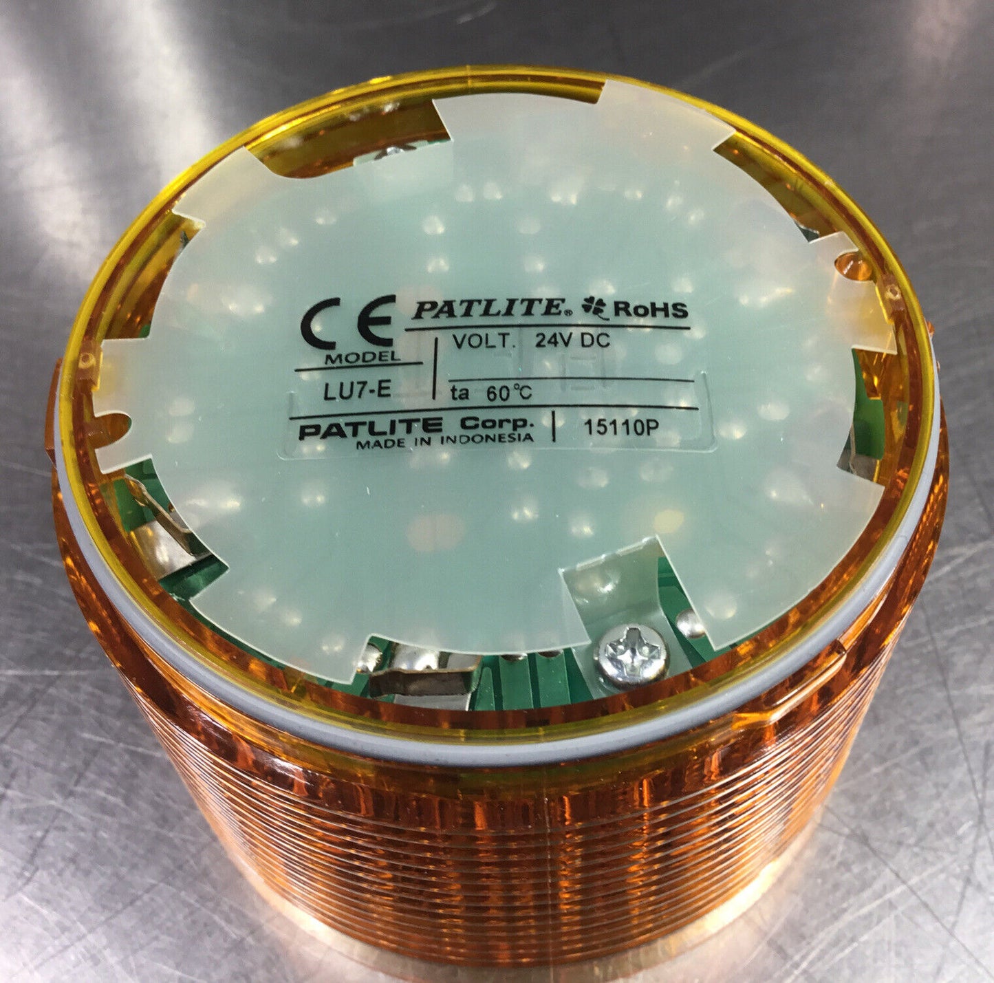 Patlite LED Stk Light LU7-02 + LU7-E Clear,Amber,Green,Blue & Red Warnings 3E-27