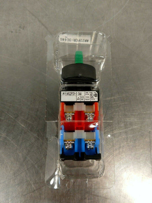 FUJI ELECTRIC AR22PCR-3 044 Green Selector Switch 4A