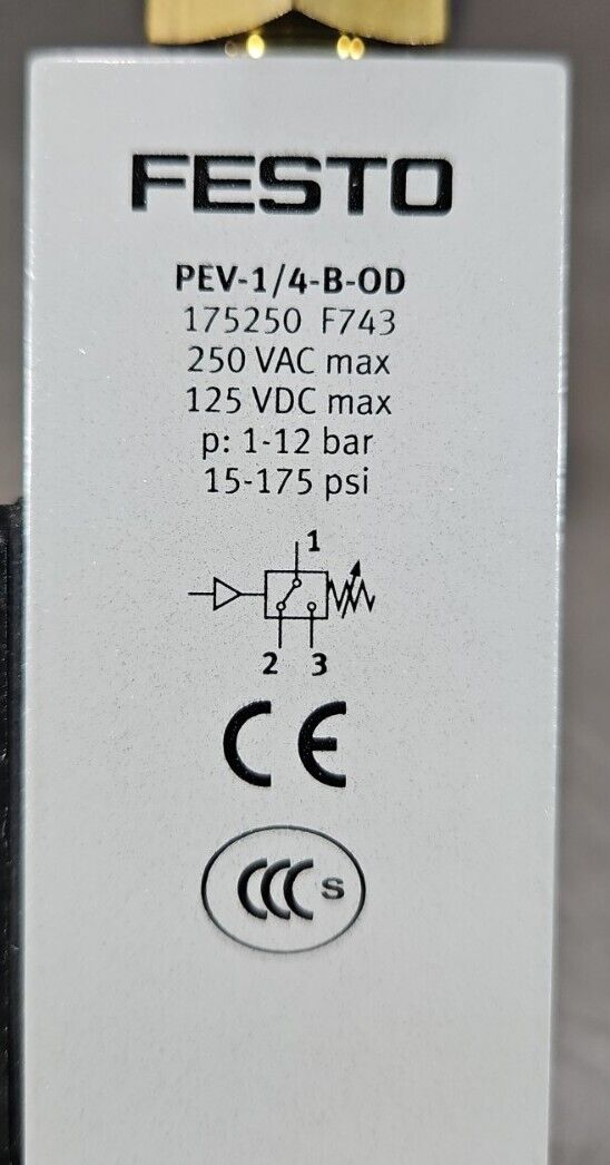 FESTO FRM D-MINI Pressure regulator + FESTO PEV-1/4-B-0D.               Loc6C-13