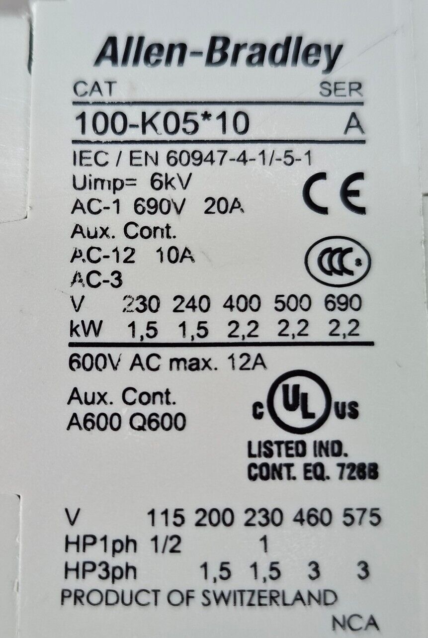 Allen-Bradley 100-K05*10 Ser A.  Electronic Coil.                          4E-18