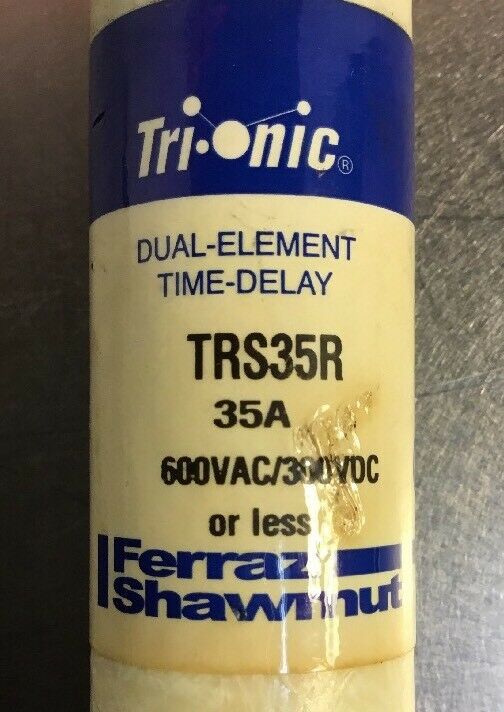 TRS35R 3 pc. Ferraz Shawmut Tri-onic  Fuse 35Amp 600VAC 300VDC Time Del. RK5  4B