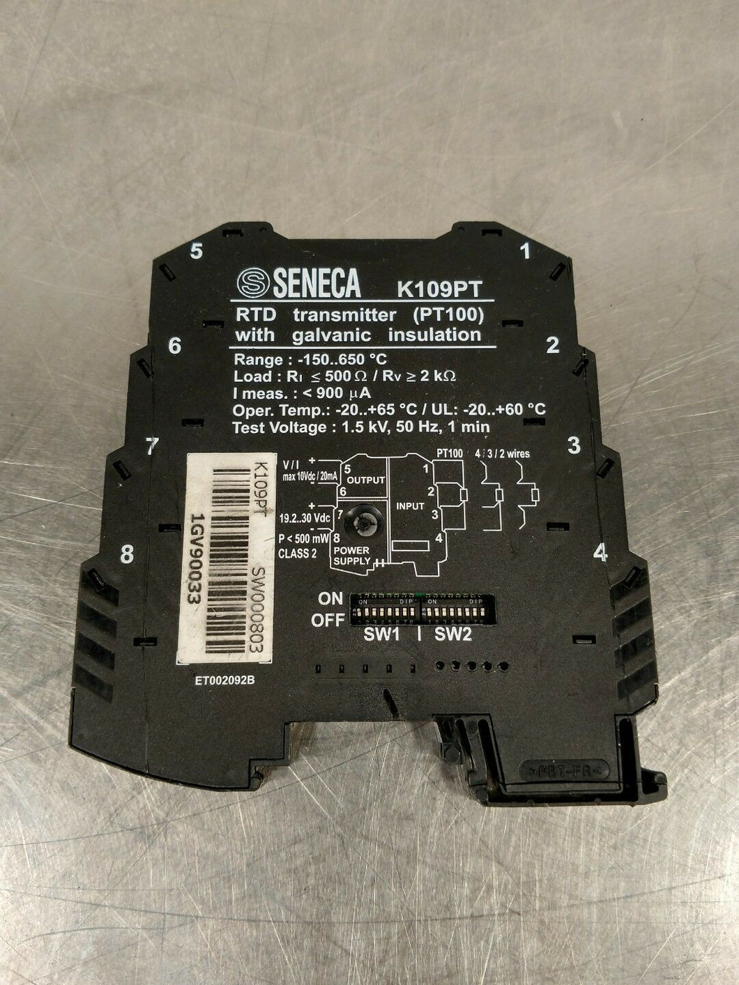 Seneca K109PT RTD Transmitter with Galvanic Insulation                      3D-1