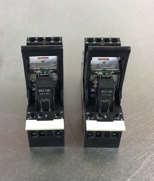 Schrack PT5L7TD0 w PT570T30 230VAC Industry Relay + Socket.   Loc.4A