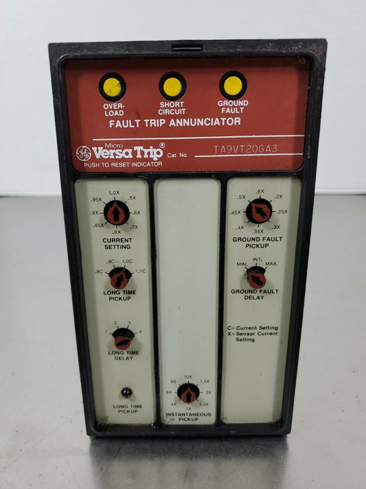 General Electric Ge TA9VT20GA3 Micro Versa Trip Fault Annunciator.       6E
