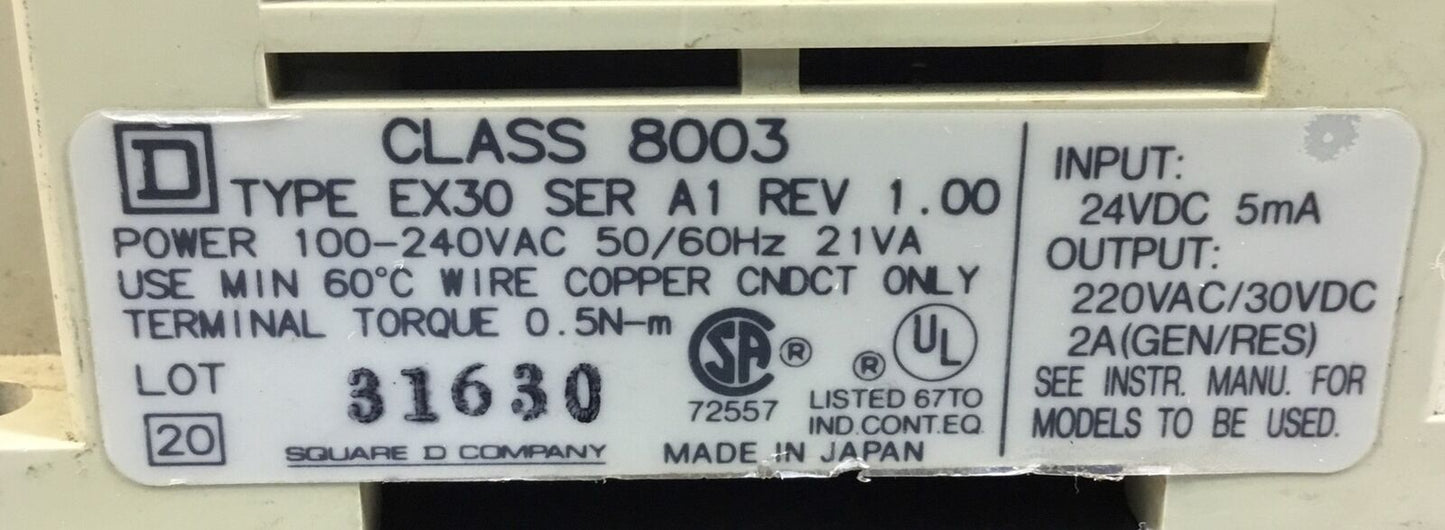 Square D Class 8003 Type EX30 /A Rev. 1.00 Micro-1 Processor Expansion Mod 3D-23