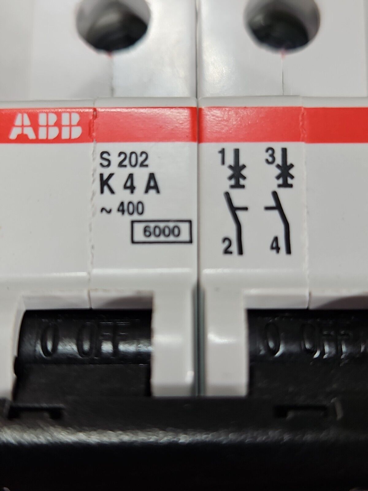 ABB S202-K4A 277/480 VAC Circuit Breaker.                                 Loc 4G
