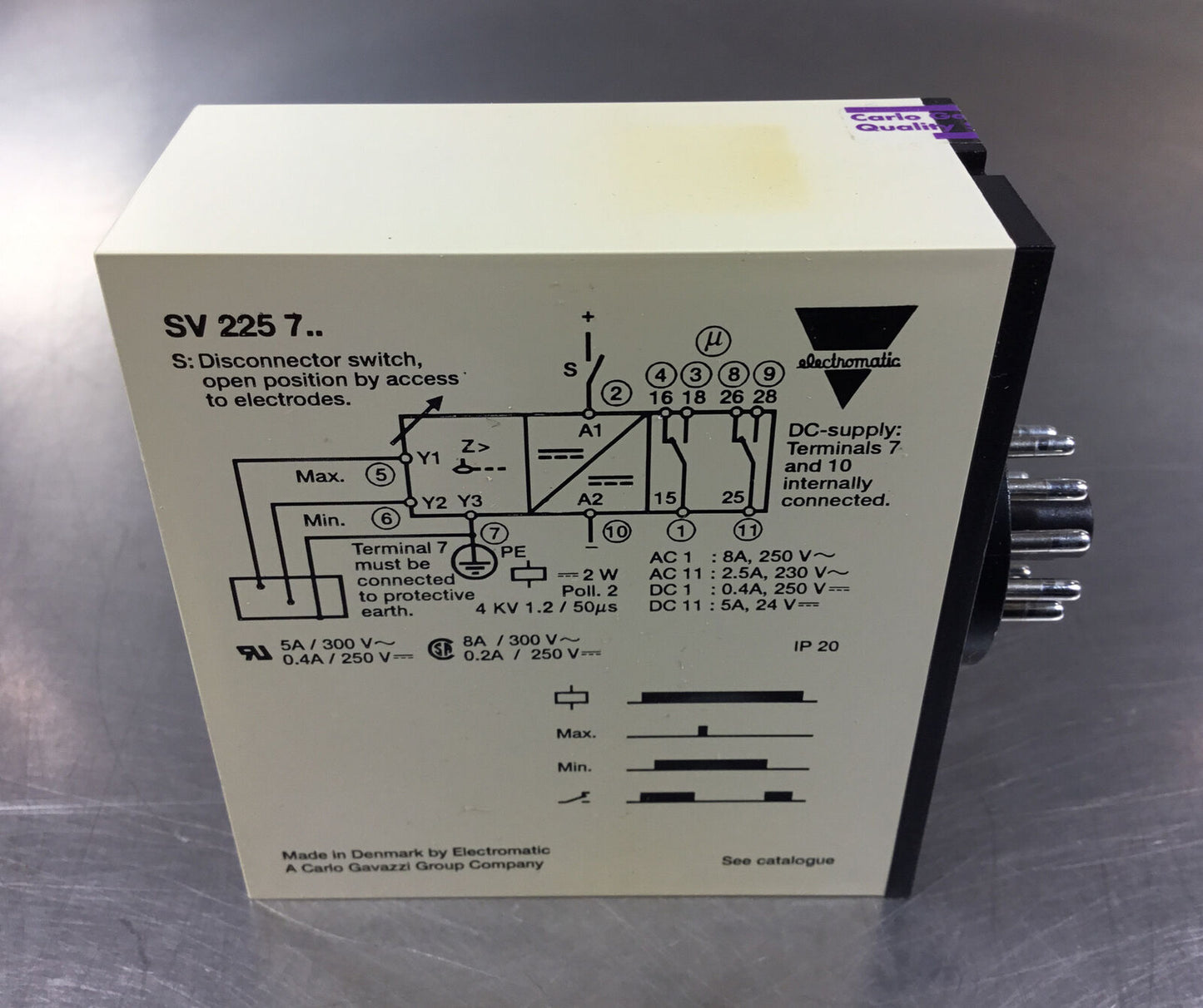 Carlo Gavazzi  SV225724  Dual Level Relay 24VDC 3.5-25K Ohms    4B-1