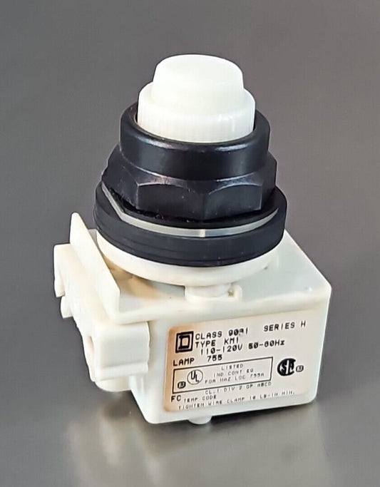 Square D 9001 KM1 Ser H Wight Indicator Light Lamp GE 755.              Loc4D-17