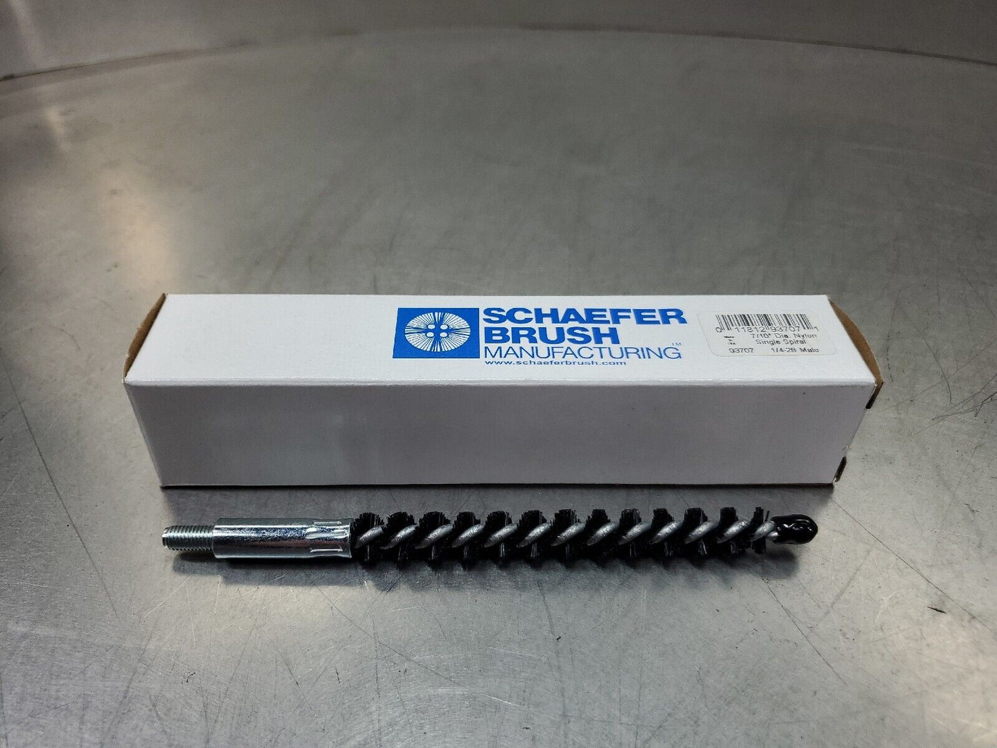 Schaefer Brush 7/16" Dia. Nylon Single Spiral 1/4-28 Male  (93707)         6E-15