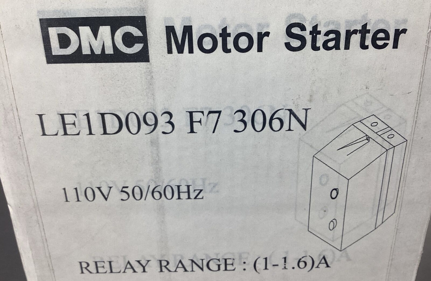 DMC LE1D093-F7-3006N  Motor Starter 110V Relay Range 1-1.6A       4D-29