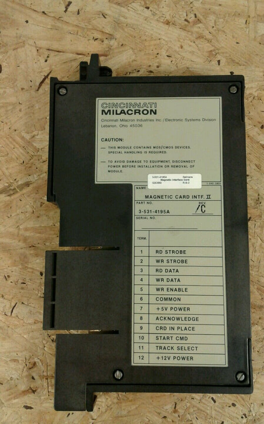 Cincinnati Milacron Magnetic Card Intf. II 3-531-4195A  Rev C.    3C