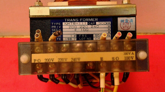 Nunome 300 VA 1 Phase Industrial Control Transformer, NMTR-111, Used,       4E-3