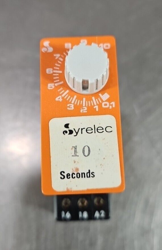 SYRELEC TIME RELAY BAR.F 110/ 120 VAC 5 AMP 10 seconds.                 Loc4D-21