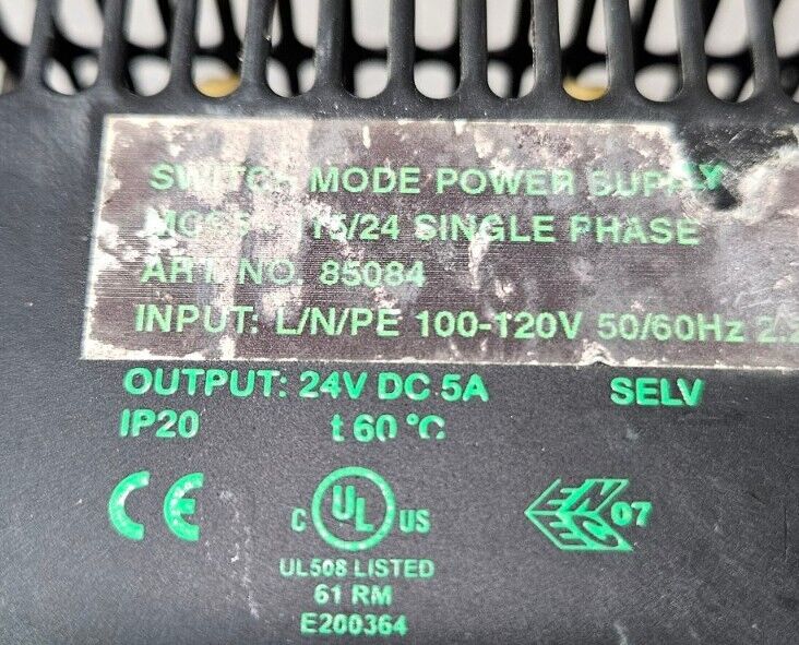 MURR ELEKTRONIK MCS5-115/24 Switch Mode Power Supply.                      4E-21
