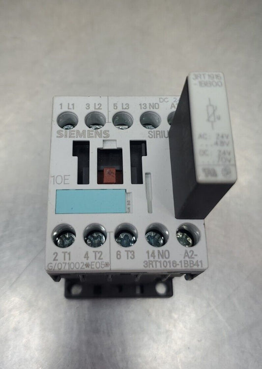 SIEMENS SIRIUS 3RT1016-1BB41 CONTACTOR w/3RT1916-1BB00 Module.              4C-1