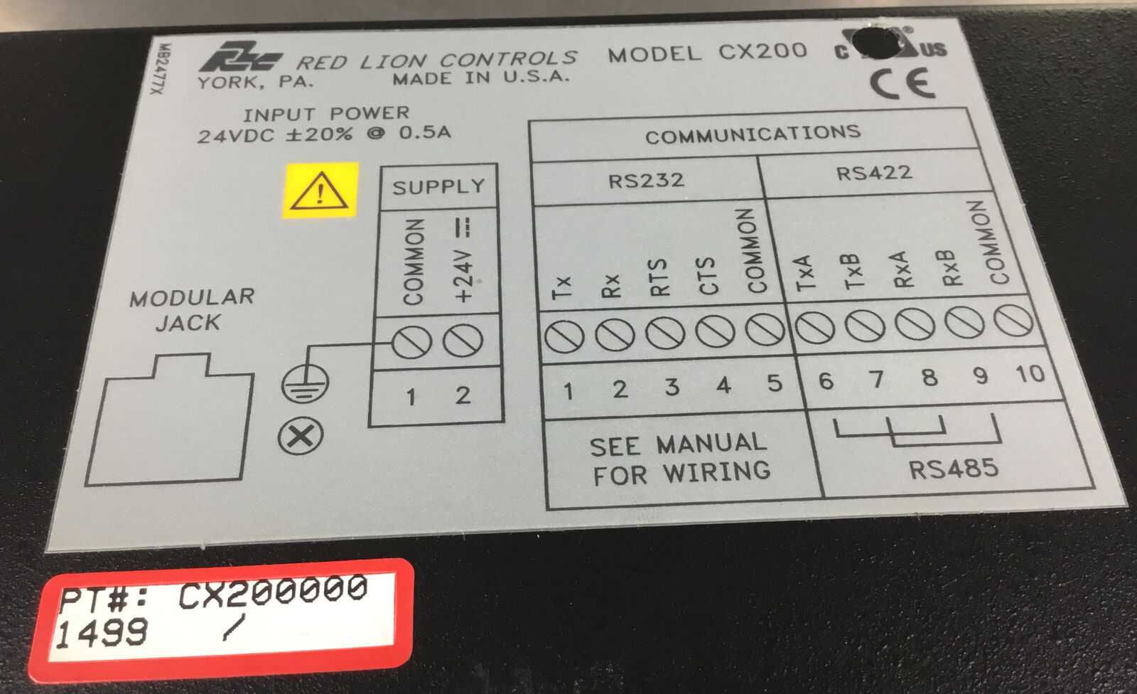RED LION CONTROLS CX200000 Control Panel 24VDC 2C – Palmetto Automation ...