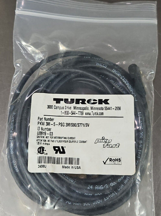 TURCK PKW 3M-5-PSG 3M/S90/S771/SV PLC Cable                             Loc 5D-9