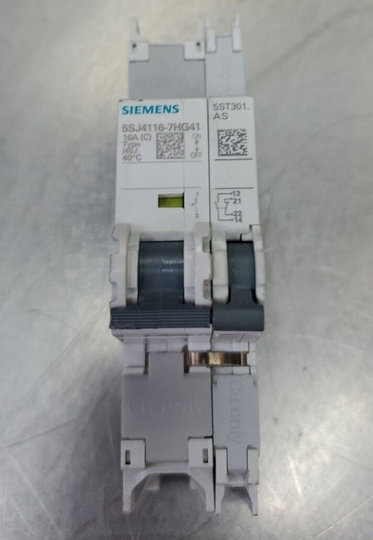 SIEMENS 5SJ4116-7HG41 4Amp Cir Breaker w/5ST3010-0HG Auxiliary Switch      4E-17
