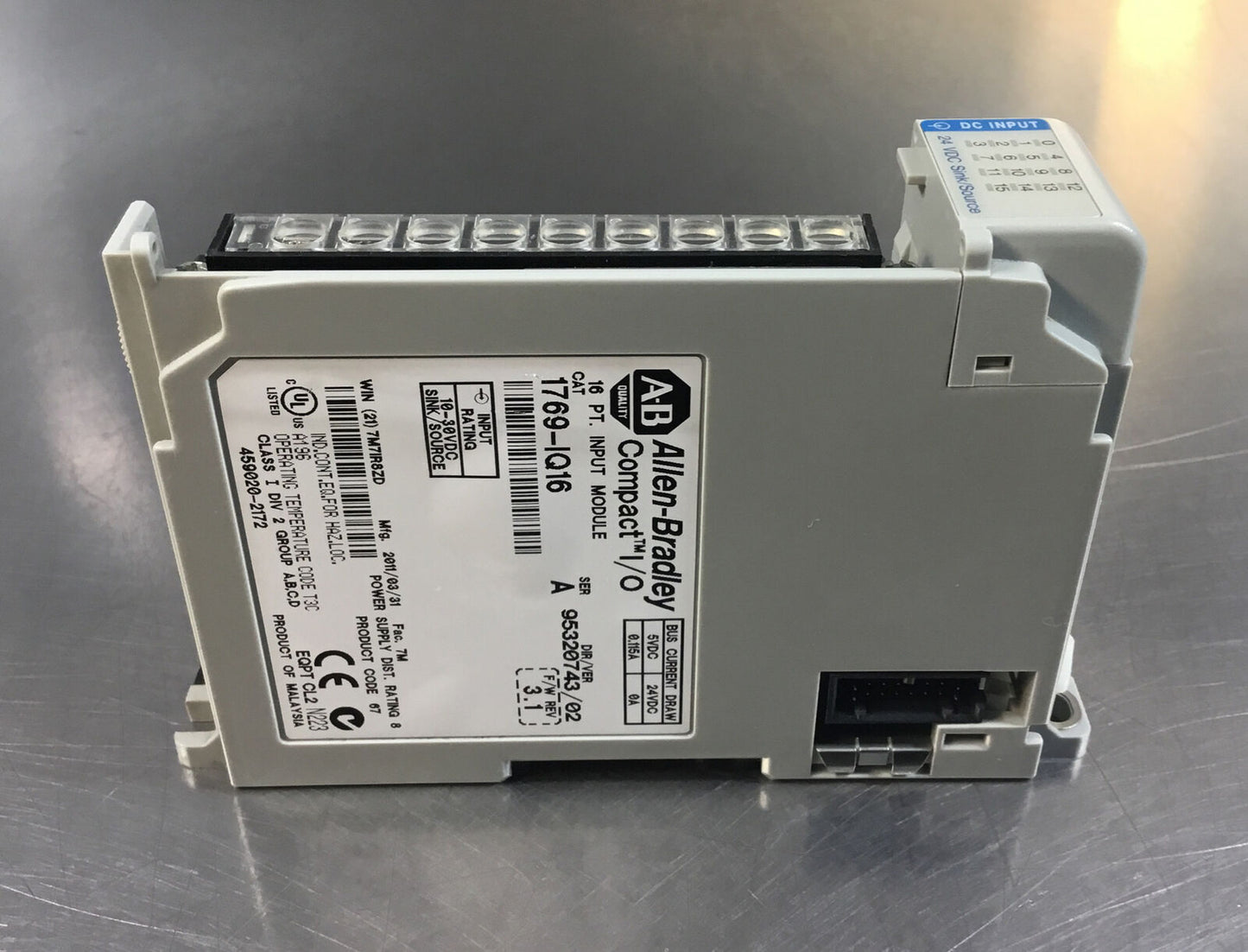 Allen Bradley 1769-IQ16 /A CompactLogix 16 Pt Input Module F/W REV 3.1 ...