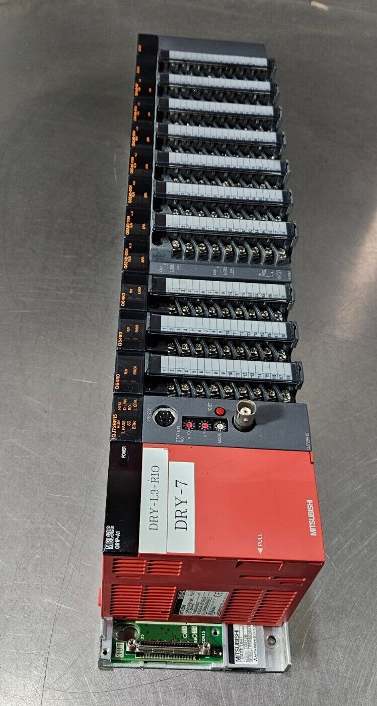 MITSUBISHI BASE: Q312B. MELSEC Q61P-A1/QJ72BR15/Q64RD/Q62AD-DGH.   Loc 3A-23