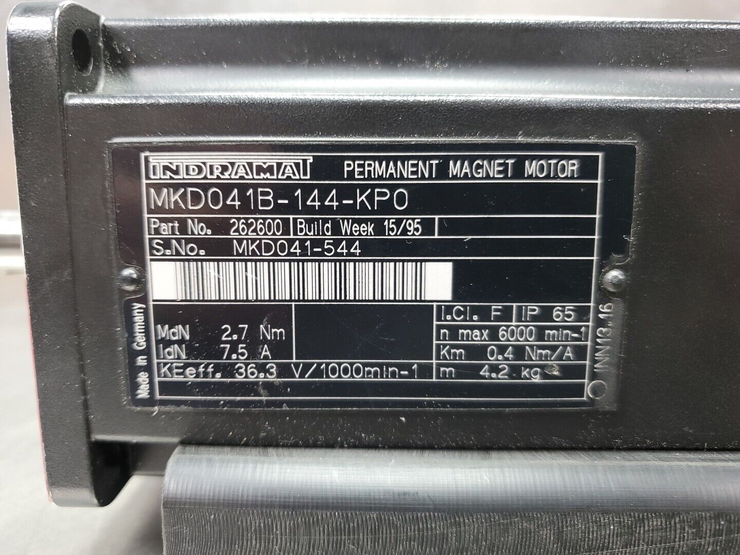 Indramat MKD041B-144-KP0 (262600) Permanent Magnet Motor.                   1-E4