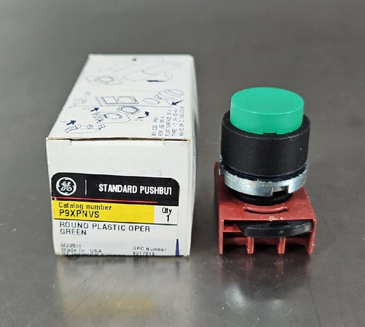 GE P9XPNVS ROUND PLASTIC OPERGREEN Pushbutton Switch                    Loc 4E-6