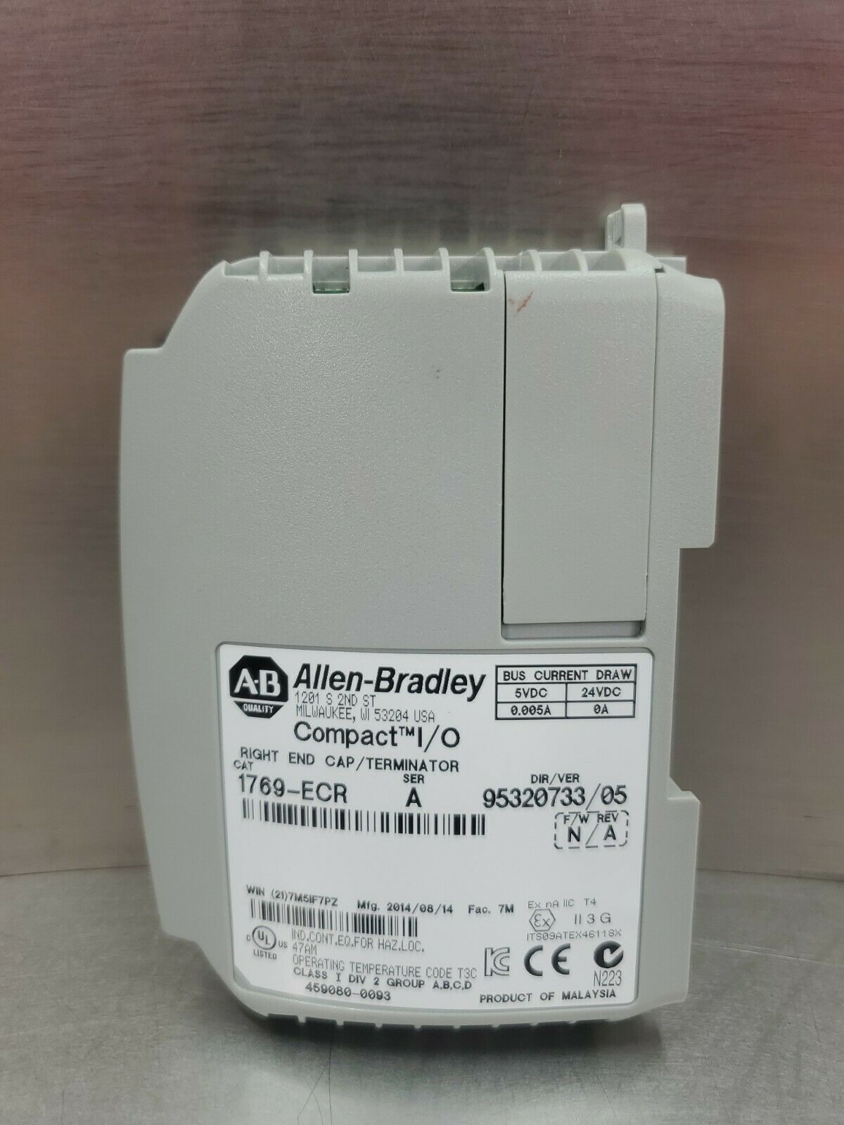 Allen-Bradley 1769-ECR Series A Compact I/O Right End Cap/ Terminator   3D-19