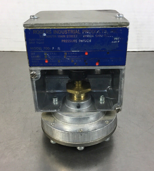 Rogers Industrial Products Inc. 700 Series Pressure Switch 700-P-RI 2-25PSI  6D