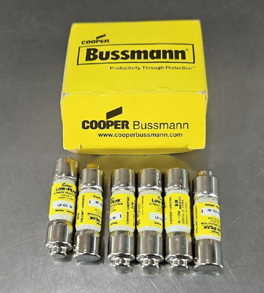 Bussmann LP-CC-30 Amp Class CC Fuses Low Peak 600V - QTY-6.             Loc4E-16