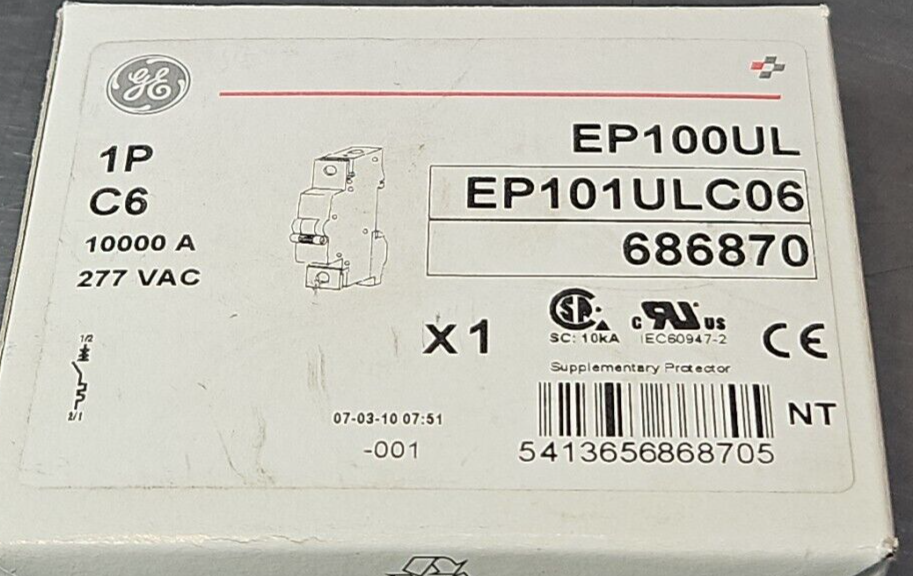 General Electric EP100UL C6 Amp 277VAC (Modular plus).         Loc4C25