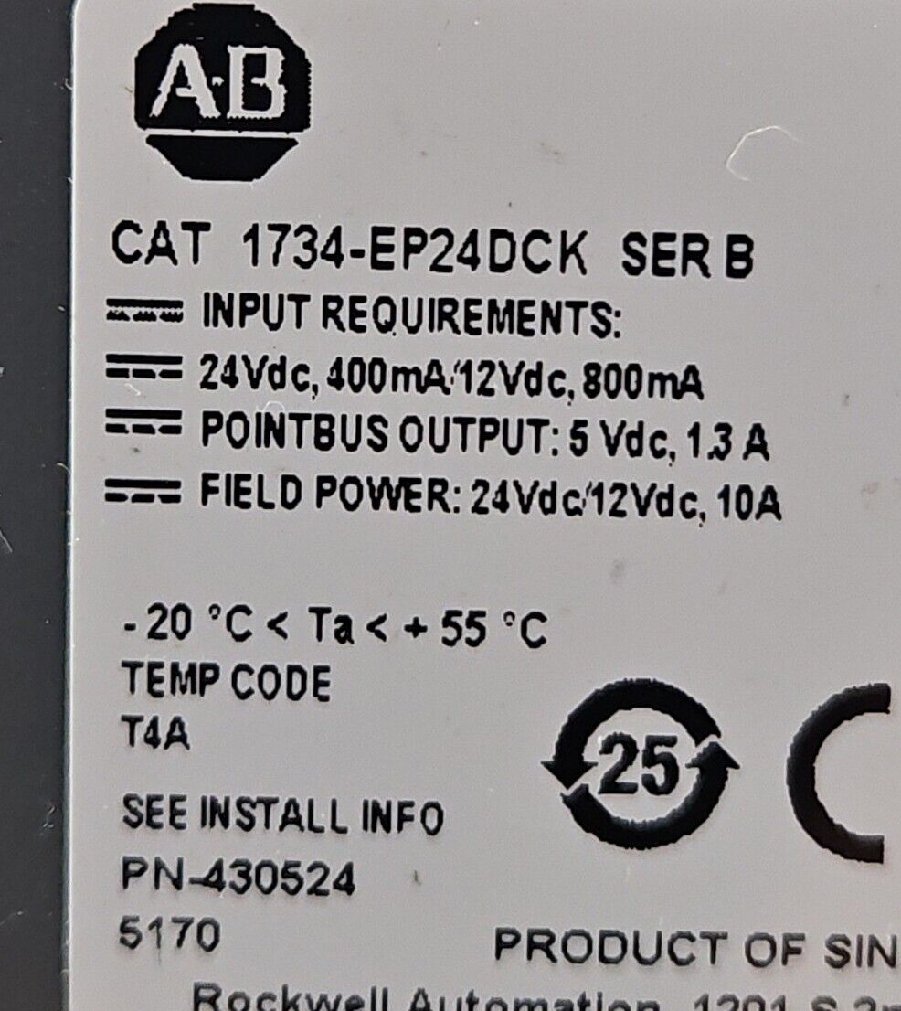 Allen-Bradley 1734-EP24DCK Ser. B with 1734-RTB/A.                         3C-20