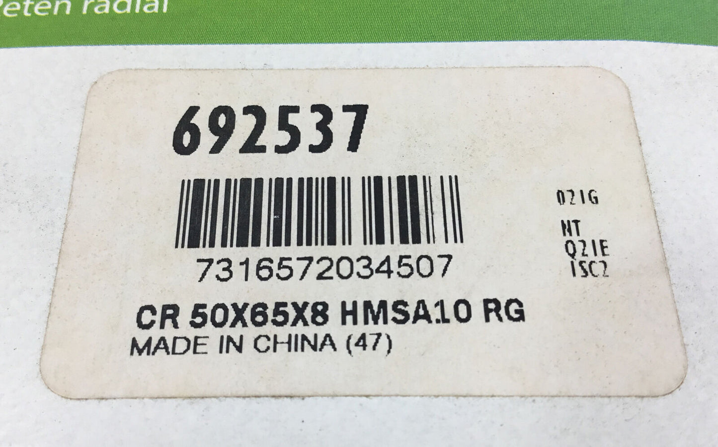 SKF 692537 OIL SEAL, JOINT RADIAL, HMSA10, 50mm x 65mm x 8mm      6D-2