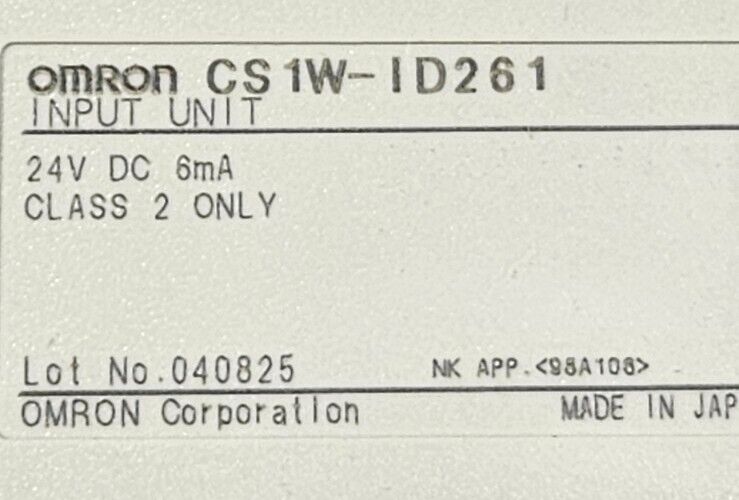 Omron CS1W-ID261 Input Unit.                                               3C-20