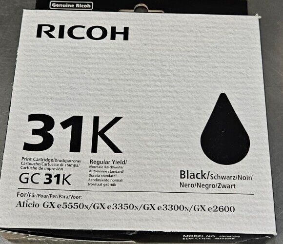 Ricoh GC 31K for GXE2600 Black Toner Cartridge.                            3B-21