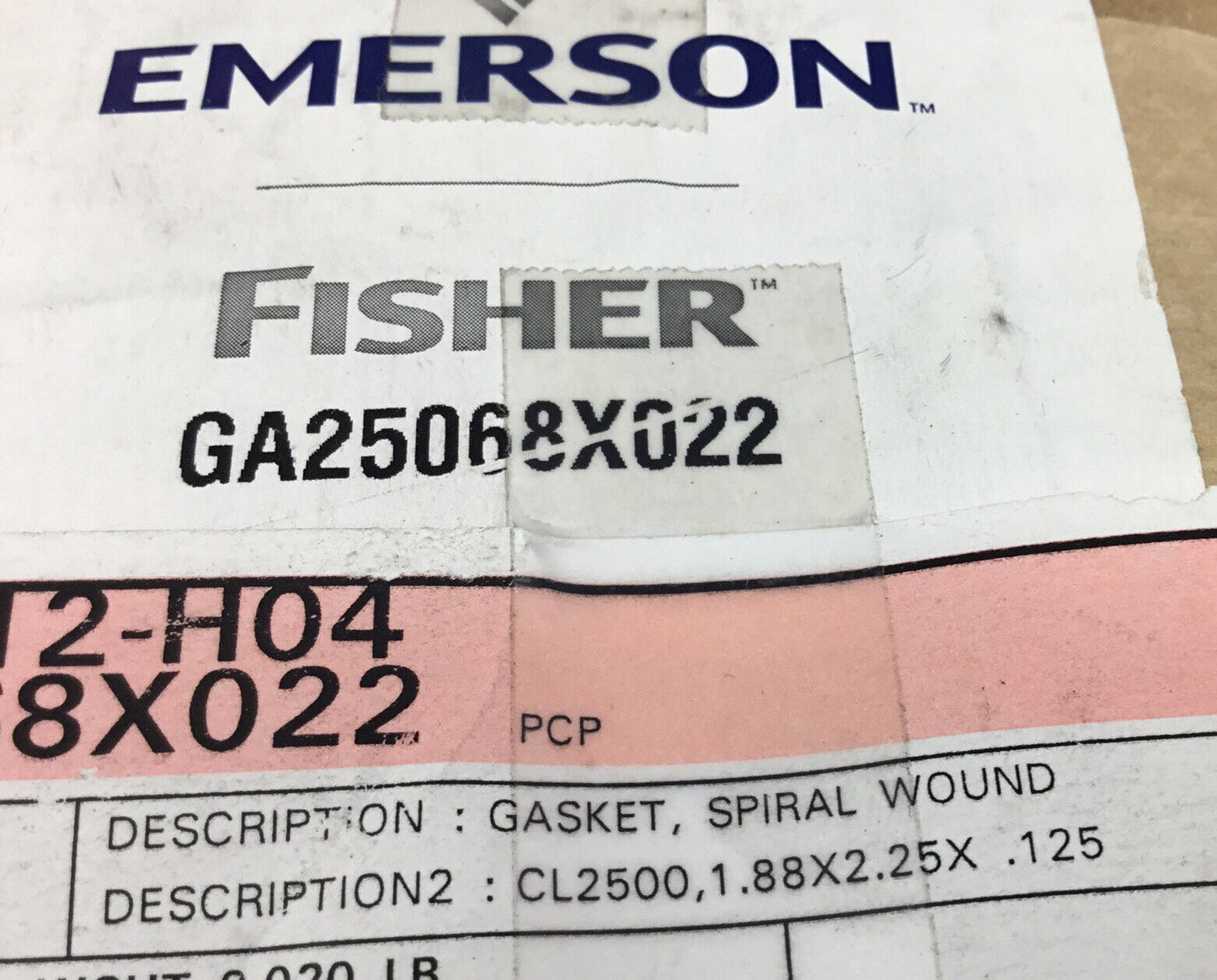 EMERSON Fisher  GA25068X022  Gasket. Spiral Wound    6D-9