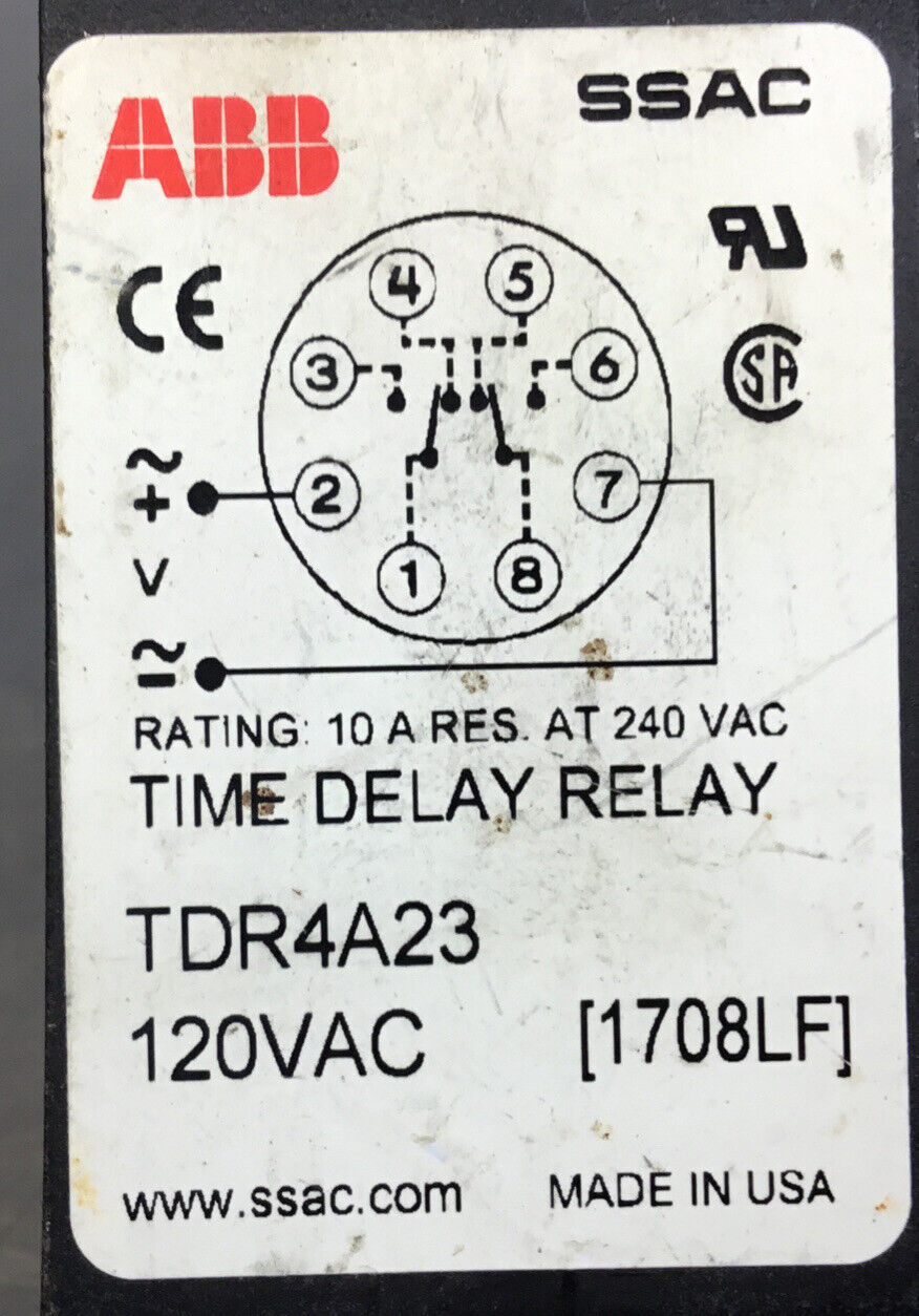 ABB TDR4A23 Time Delay Relay 120VAC    4B