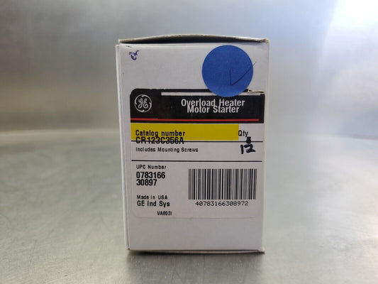 GE CR123C356A Overload Heater Motor Starter, Qty 12.                        4A-3