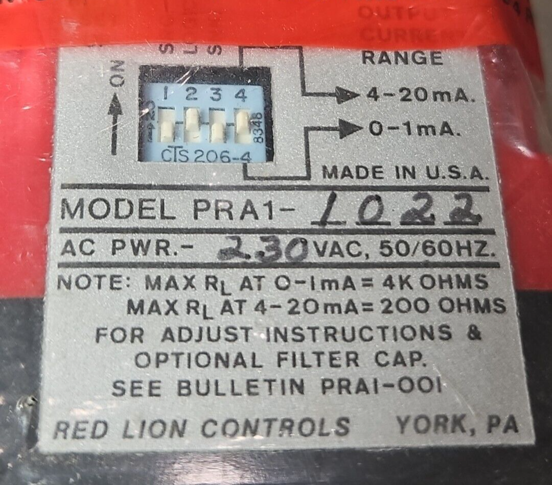 RED LION PRA1-1022 RELAY MODULE.     Loc4C23