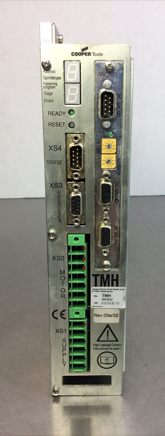 COOPER TOOLS TMH960902 SERVO CONT. DRIVE 220-240VAC INPUT 3PH DC REV: 03a/02  1E