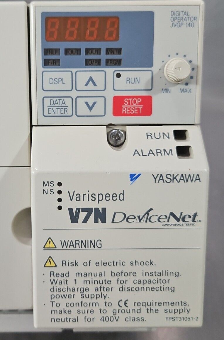 YASKAWA CIMR-V7NU40P7 SPEC:40P71 PRG:0013 VARISPEED DEVICE NET.  Loc 1B-5