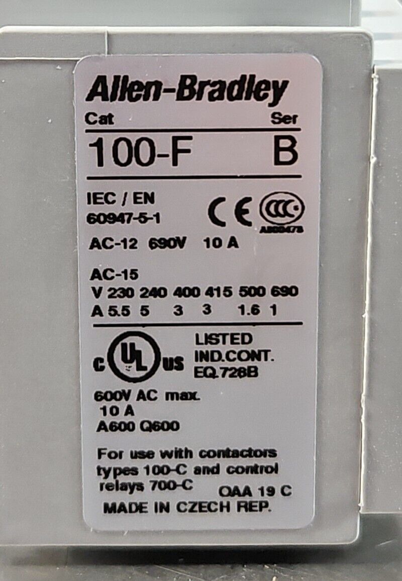 Allen Bradley  100-F  Ser B  Contact Block.                                4D-17