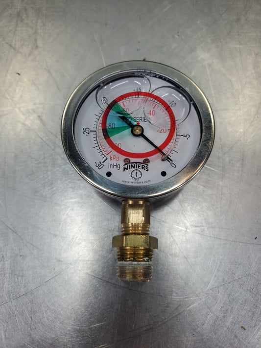 Winters Gauge 4" Face S/S Case 30 PSI 1/4" NPT Brass (PFQ709)            6E